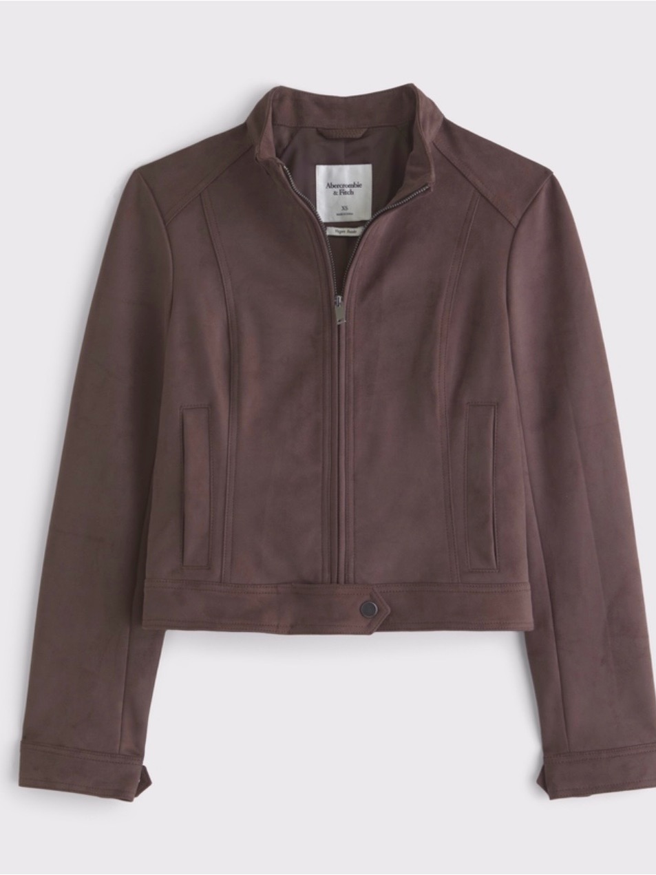 Abercrombie & Fitch Women's Dark Brown Zip-Up Leather Jacket